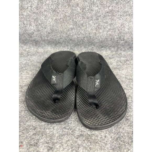 Chaco Sandals Womens Size 8 Black Flip Flops Thong Webbing Strap Comfort Casual - Picture 1 of 6